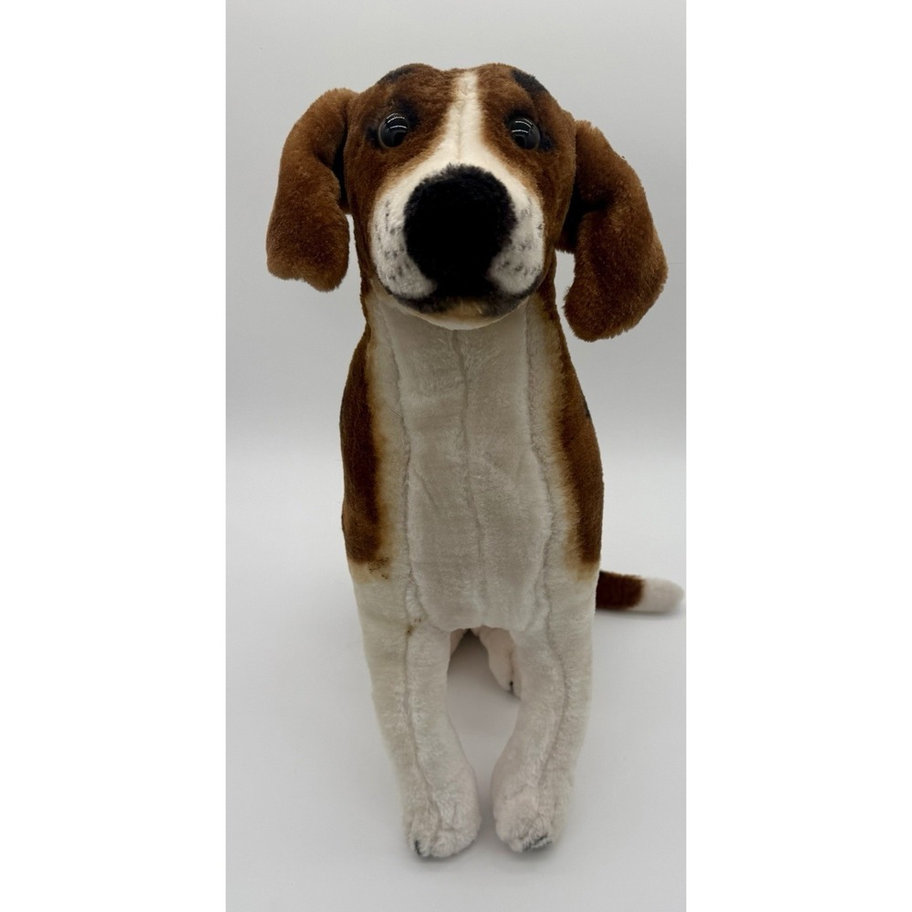 SOLD
 19 inch Beagle Dog Puppy Plush Realistic Brown White Stuffed